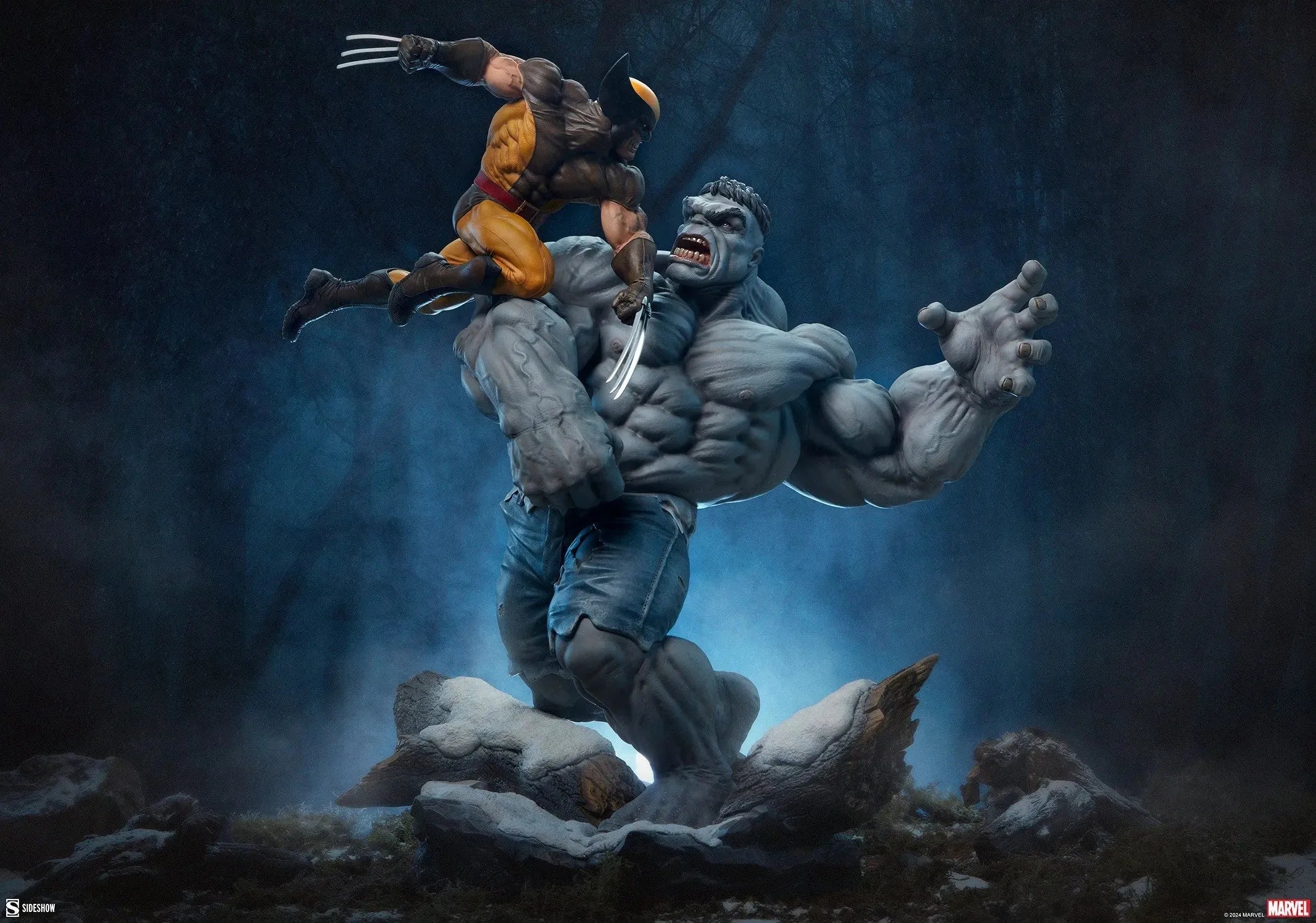 SID2002162 Marvel Comics - Grey Hulk vs Wolverine Maquette - Sideshow Collectibles - Titan Pop Culture