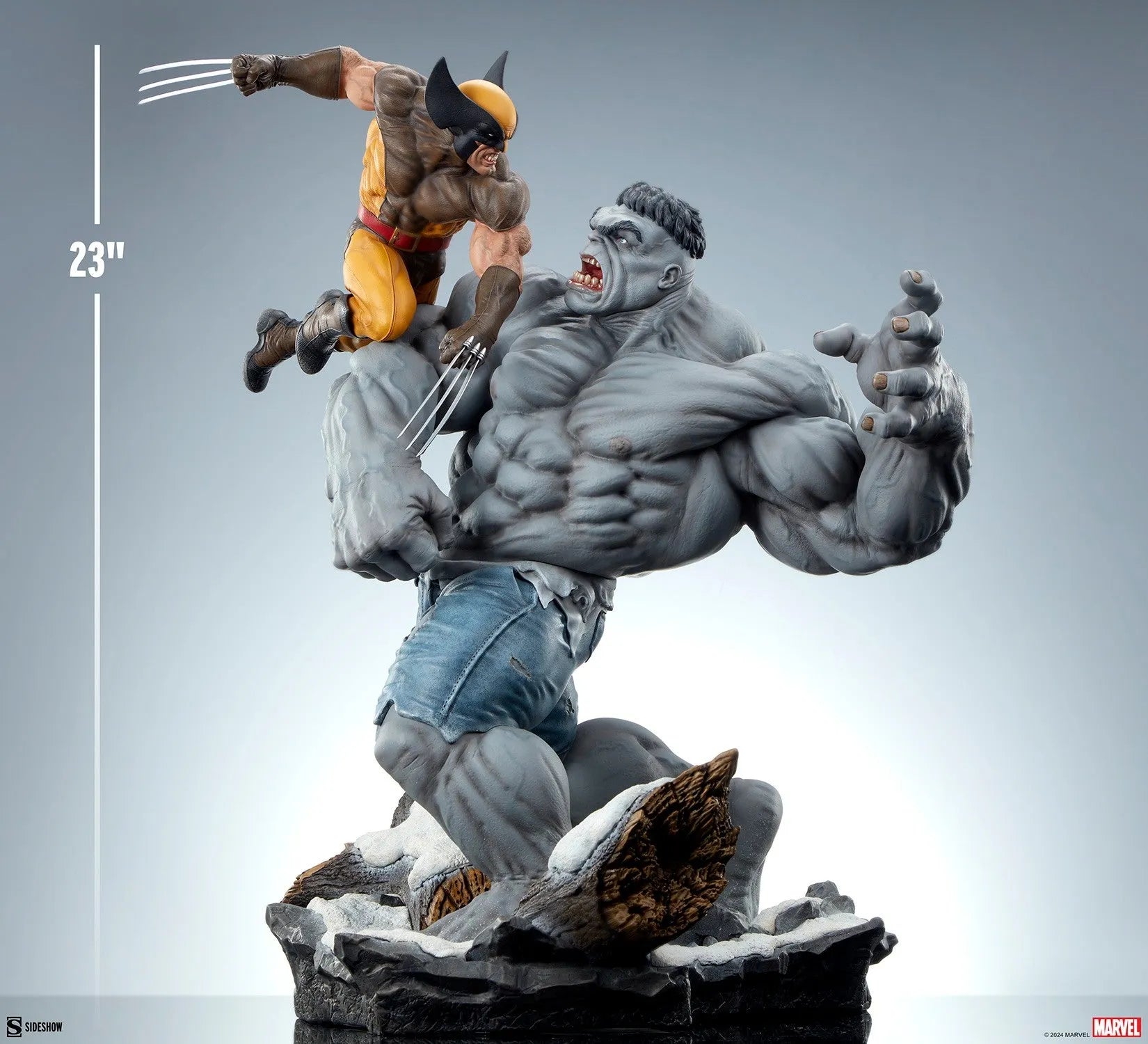 SID2002162 Marvel Comics - Grey Hulk vs Wolverine Maquette - Sideshow Collectibles - Titan Pop Culture