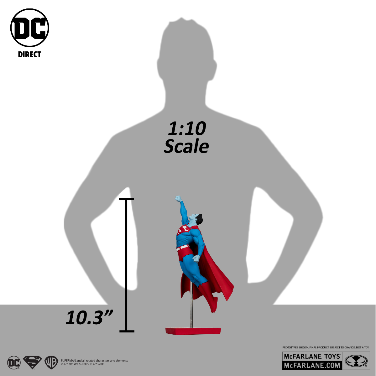 DC Comics - Estatua de resina de Superman Rojo y Azul de Gary Frank