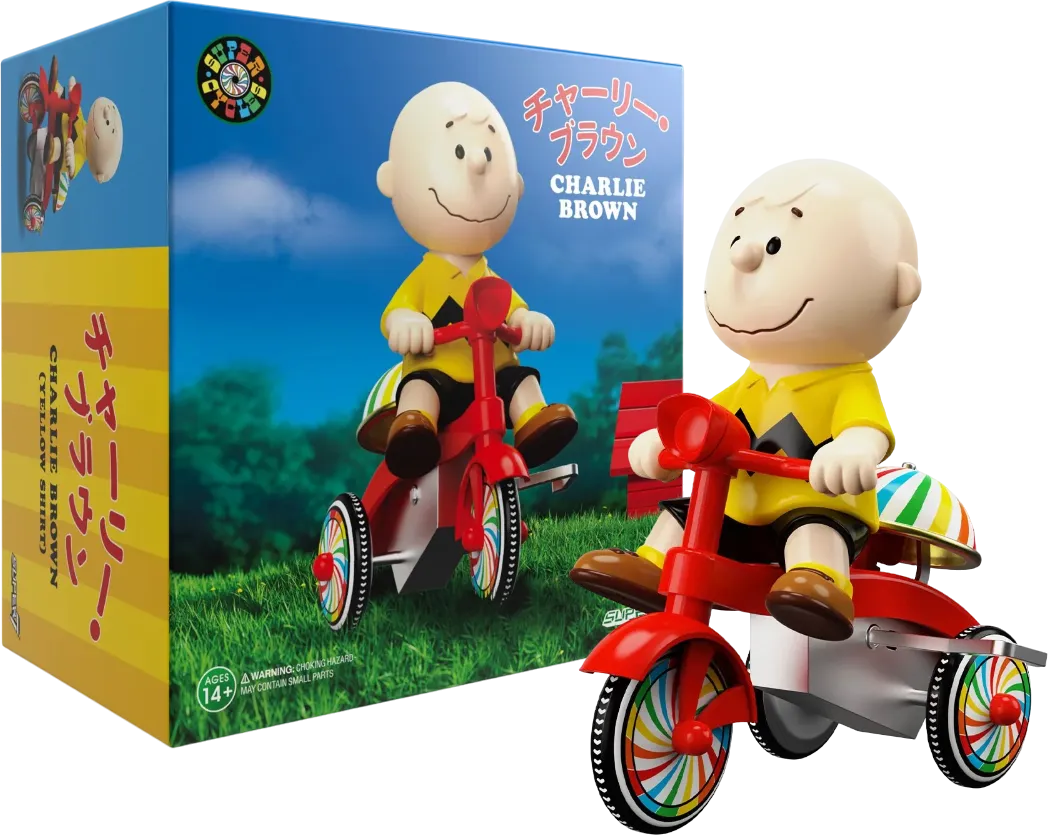 SUPST-PNUT-08934 Peanuts - Charlie Brown (Yellow Shirt with Red Trike) Super Cycle - Super7 - Titan Pop Culture