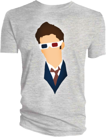 Camiseta con cabeza de David Tennant de Doctor Who (talla M)