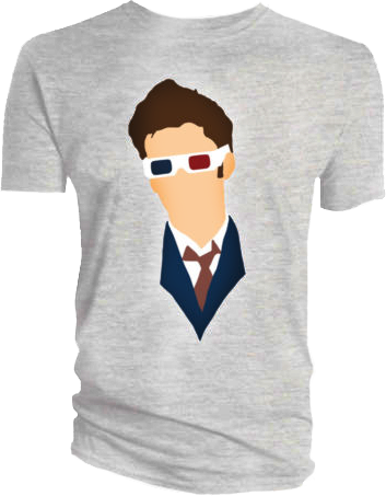 Camiseta con cabeza de David Tennant, de Doctor Who, talla XL