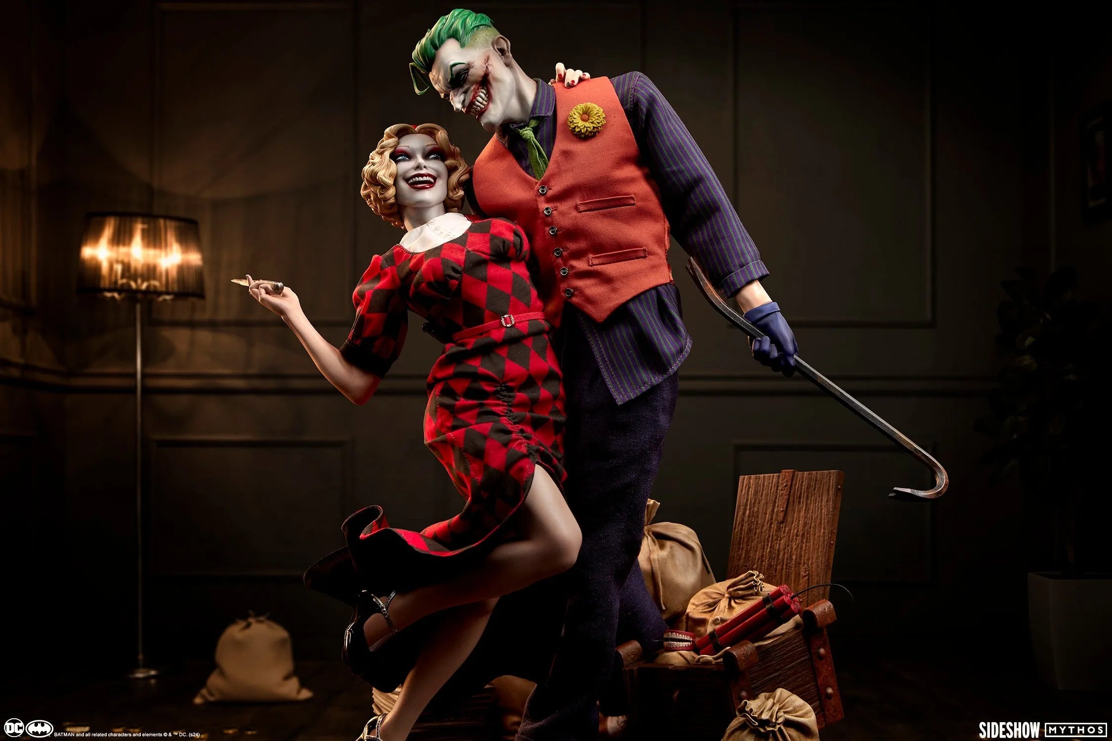 DC 漫画 - 小丑与哈莉·奎茵（《无法无天的爱》）立体模型