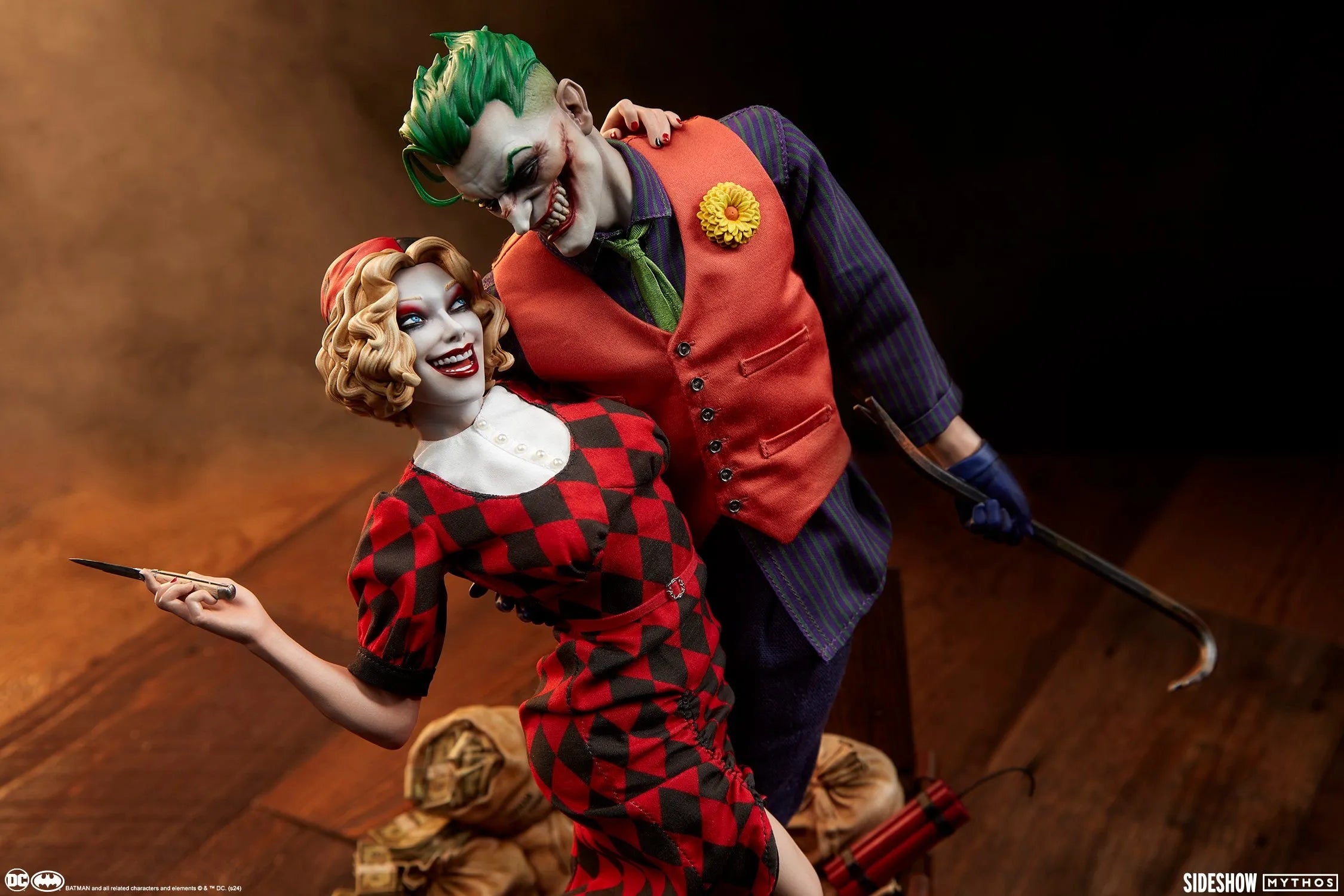 DC 漫画 - 小丑与哈莉·奎茵（《无法无天的爱》）立体模型