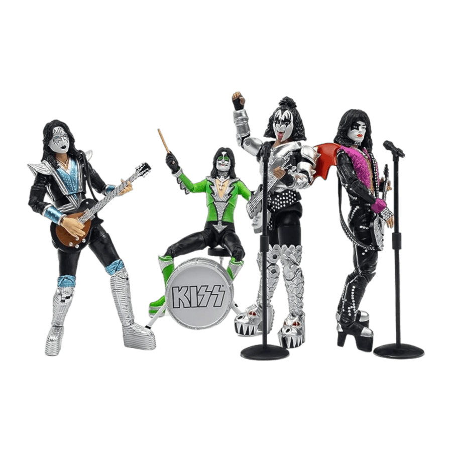 TLSBAKISS4PK01 Kiss - The Band Vegas Outfits 4-Pack BST AXN 5" Action Figure Set [SDCC Exclusive] - The Loyal Subjects - Titan Pop Culture