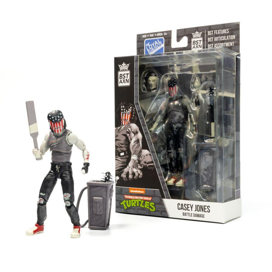 TLSBATMNTCASWB07 Teenage Mutant Ninja Turtles (comics) - Casey Jones Battle DMG 5" BST AXN Figure - The Loyal Subjects - Titan Pop Culture