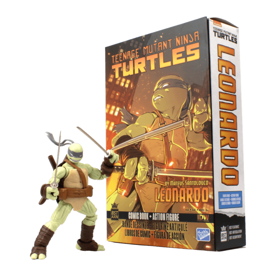 TLSBATMNTLEOCOM02 Teenage Mutant Ninja Turtles (comics) - Leonardo BST AXN Action Figure & Comic Book - The Loyal Subjects - Titan Pop Culture