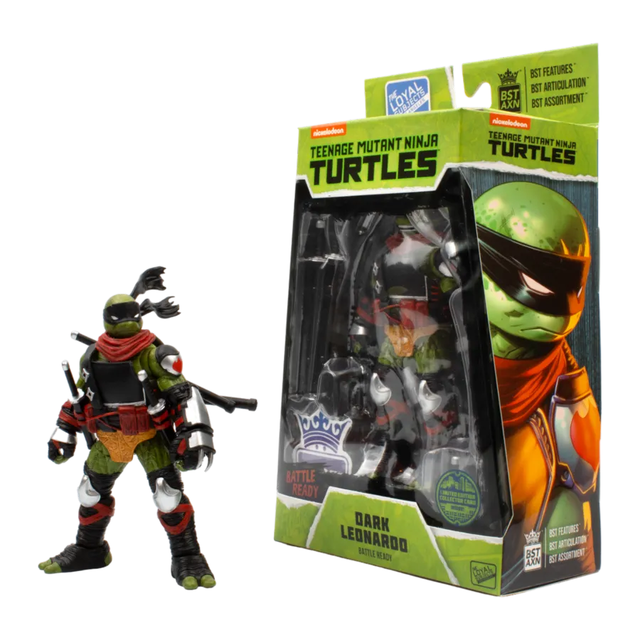 TLSBATMNTLEOWB18 Teenage Mutant Ninja Turtles - Dark Leonardo "Battle Ready" BST AXN 1:15 Scale Action Figure - The Loyal Subjects - Titan Pop Culture