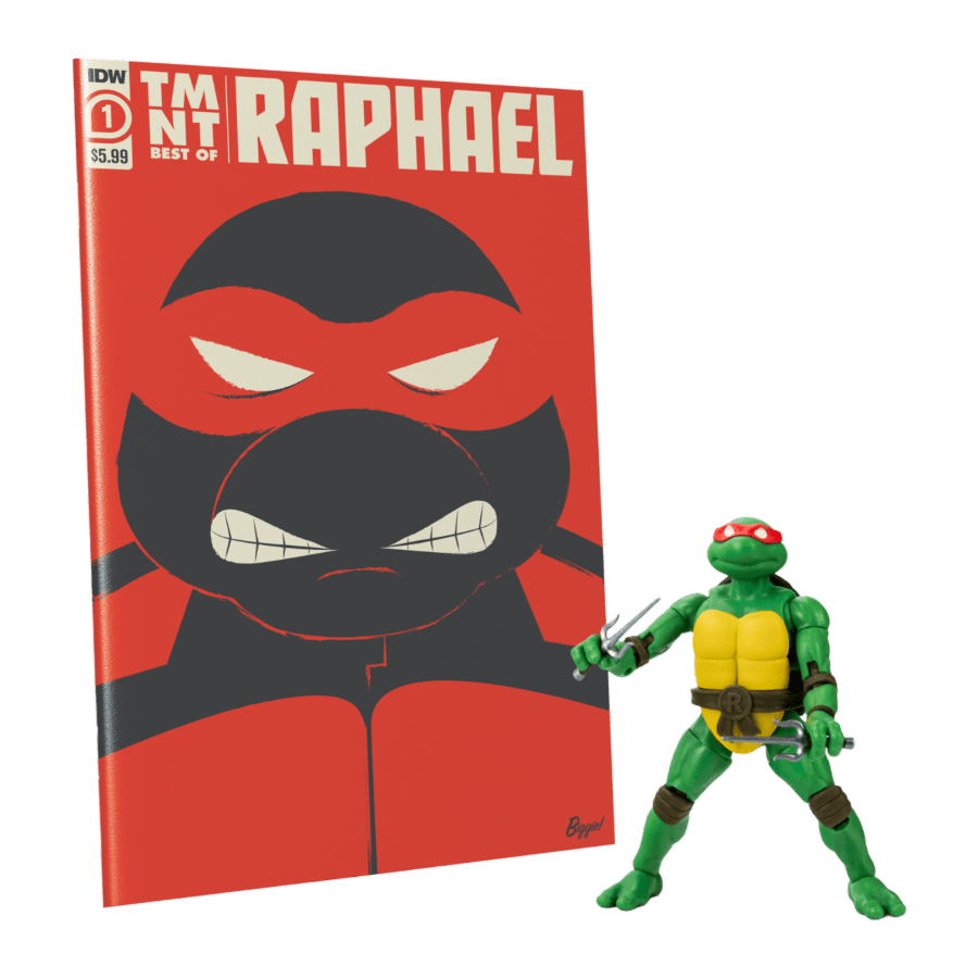 TLSBATMNTRAPCOM02 Teenage Mutant Ninja Turtles (comics) - Raphael BST AXN Action Figure & Comic Book - The Loyal Subjects - Titan Pop Culture