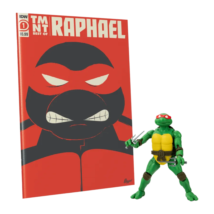 TLSBATMNTRAPCOM02 Teenage Mutant Ninja Turtles (comics) - Raphael BST AXN Action Figure & Comic Book - The Loyal Subjects - Titan Pop Culture