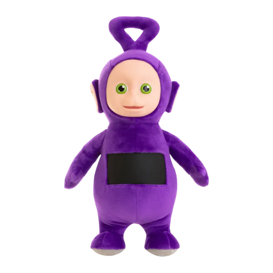 TLSPLSH8TELTIN01 Teletubbies - Tinky Winky 8'' Plush with Interactive Color Changing Belly Patch - The Loyal Subjects - Titan Pop Culture