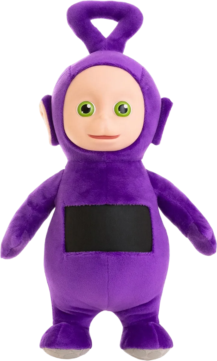 TLSPLSH8TELTIN01 Teletubbies - Tinky Winky 8'' Plush with Interactive Color Changing Belly Patch - The Loyal Subjects - Titan Pop Culture