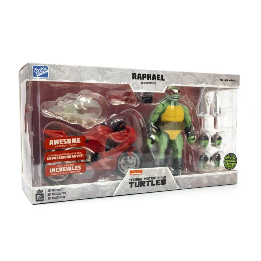 TLSVEHTMNT03 Teenage Mutant Ninja Turtles (comics) - Raphael Ninja with Red Motorcycle BST AXN Figure - The Loyal Subjects - Titan Pop Culture