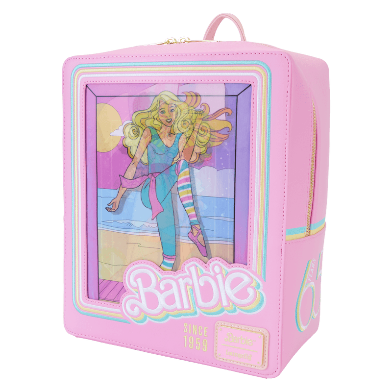 LOUMTBK0013 Barbie - 65th Anniversary Doll Box Triple Lenticular Mini Backpack - Loungefly - Titan Pop Culture