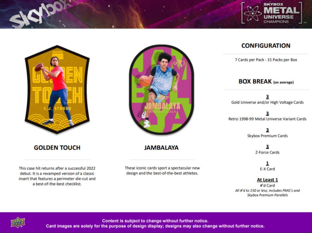 UPP15237 Skybox - 2023 Metal Universe Champions Trading Cards (Display of 15) - Upper Deck - Titan Pop Culture