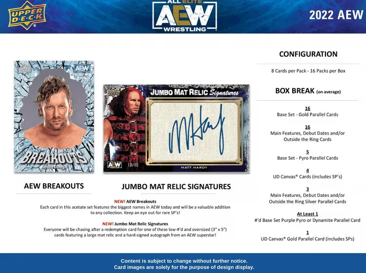 UPP97877 AEW - 2022 All Elite Wrestling Cards (Display of 16) - Upper Deck - Titan Pop Culture