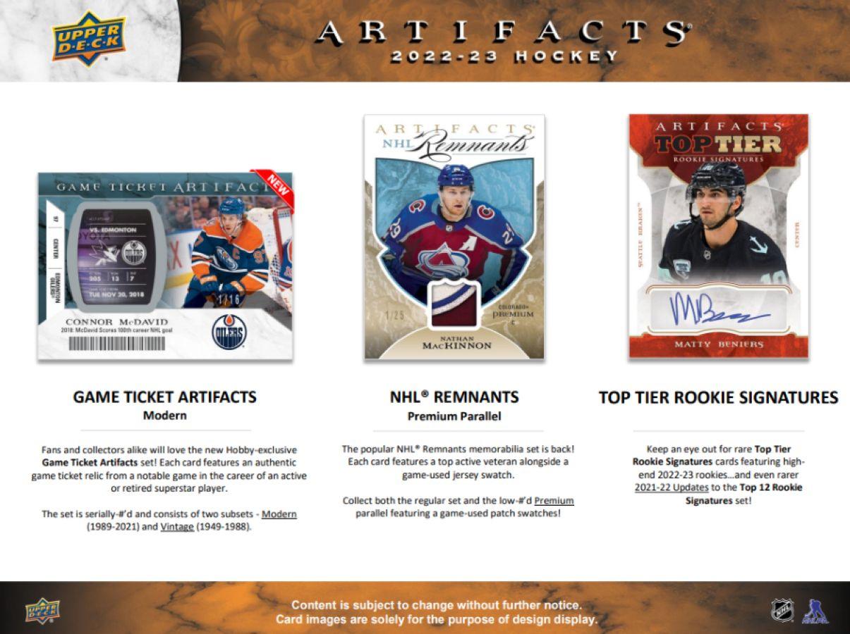 UPP99502 NHL - 2022/23 Artifacts Hockey Hobby Trading Cards (Display of 8) - Upper Deck - Titan Pop Culture