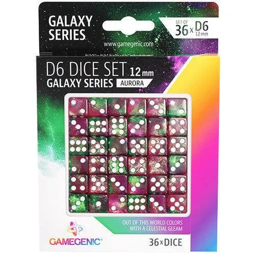 VR-102324 Gamegenic Galaxy Series - Aurora - D6 Dice Set 12 mm (36 pcs) - Gamegenic - Titan Pop Culture