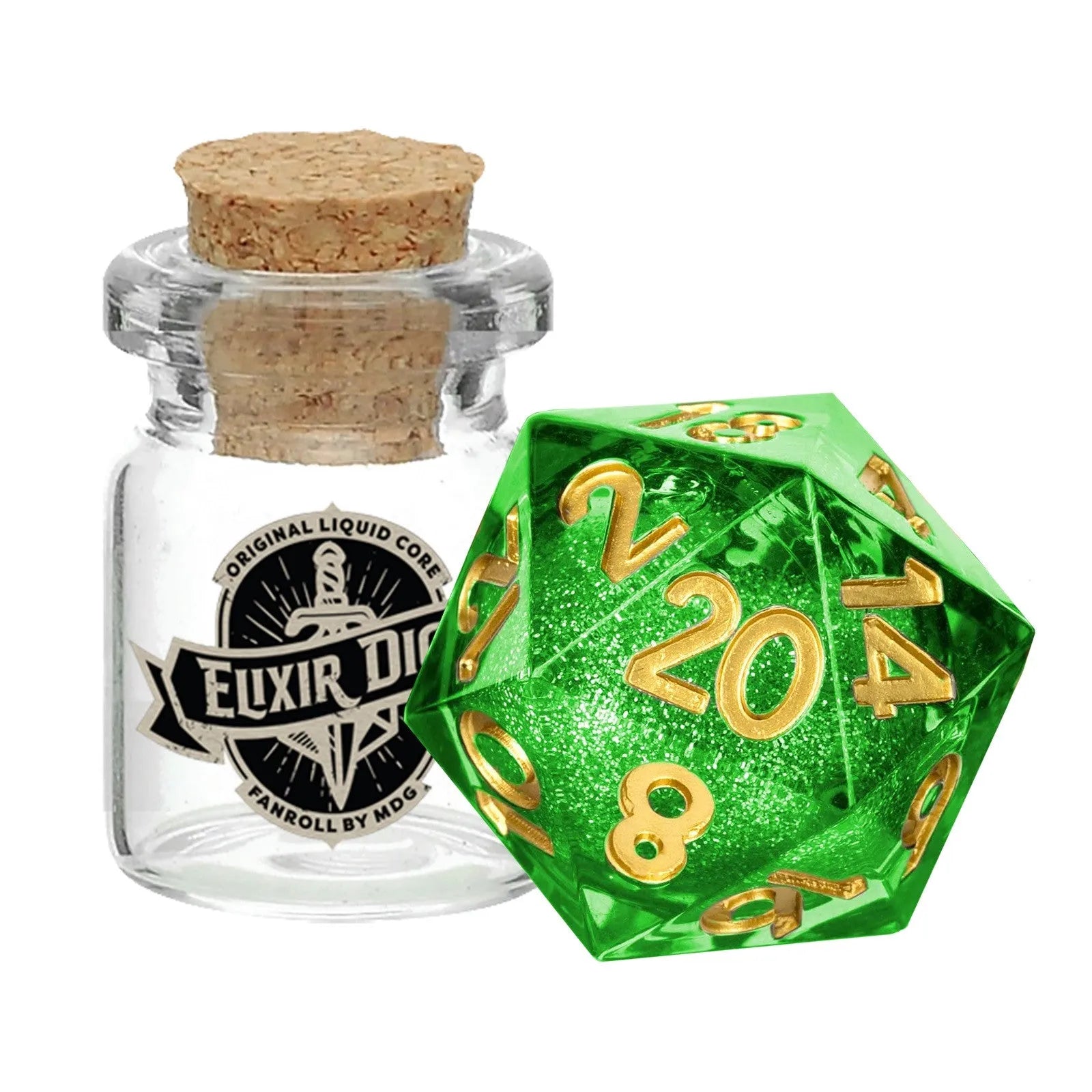 MDG Individual d20 Elixir Liquid Core Dice: Aegis of Hope