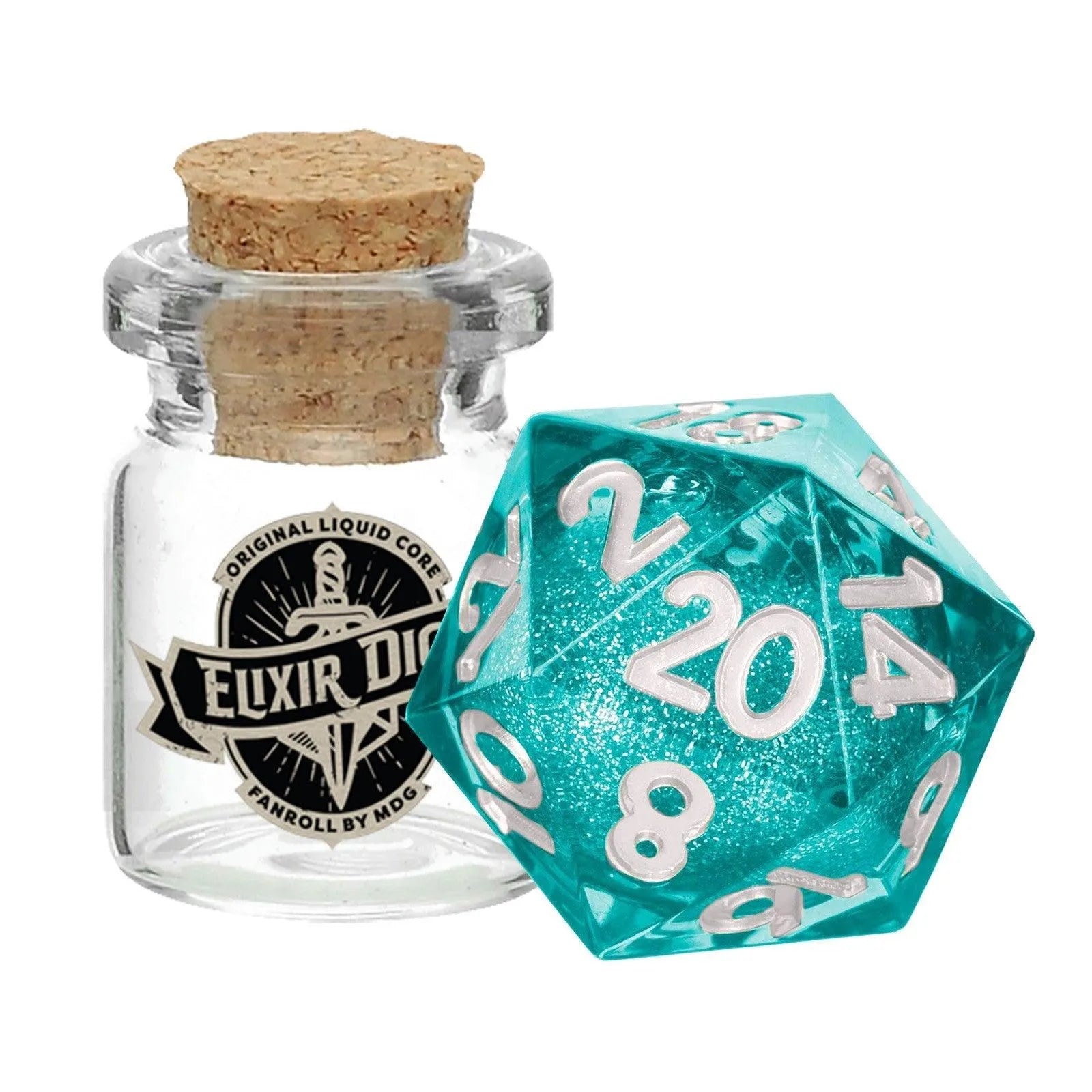 VR-104253 MDG Individual d20 Elixir Liquid Core Dice: Mana Extract - FanRoll by Metallic Dice Games - Titan Pop Culture