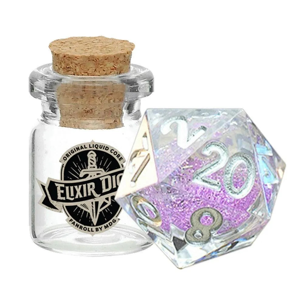 VR-104257 MDG Individual d20 Elixir Liquid Core Dice: Sorcerous Swirl - FanRoll by Metallic Dice Games - Titan Pop Culture