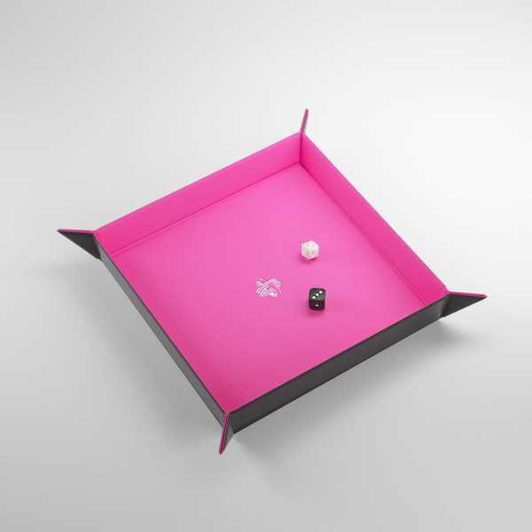 VR-105180 Gamegenic Magnetic Dice Tray Square Black/Pink - Gamegenic - Titan Pop Culture