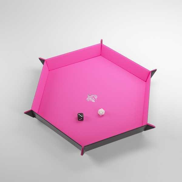 VR-105187 Gamegenic Magnetic Dice Tray Hexagonal Black/Pink - Gamegenic - Titan Pop Culture