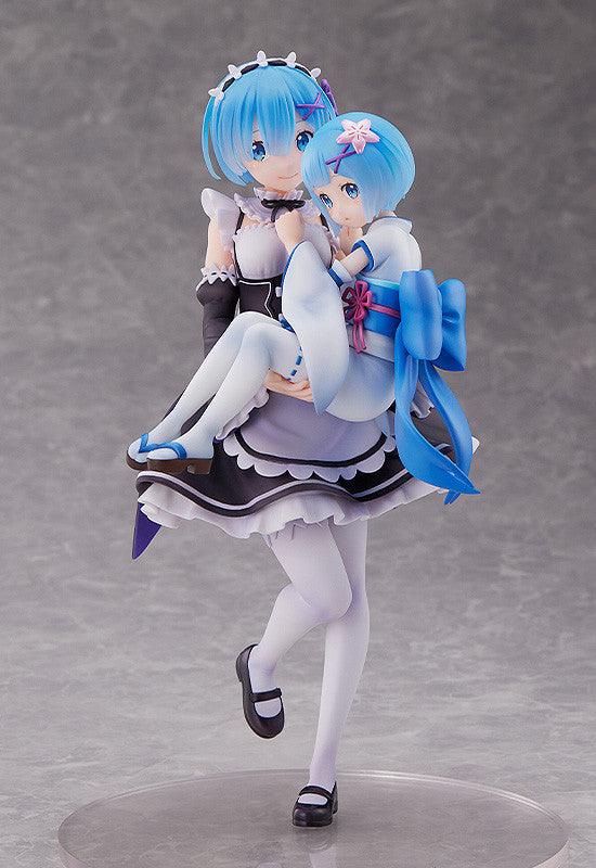 VR-105524 Re:ZERO Starting Life in Another World Figure Rem & Childhood Rem 1/7 Scale - Good Smile Company - Titan Pop Culture