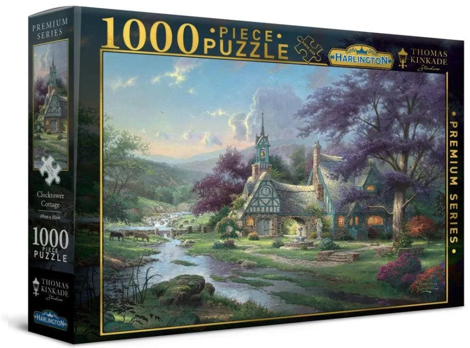 Harlington Thomas Kinkade PQ Clocktower Cottage 1000 pieces