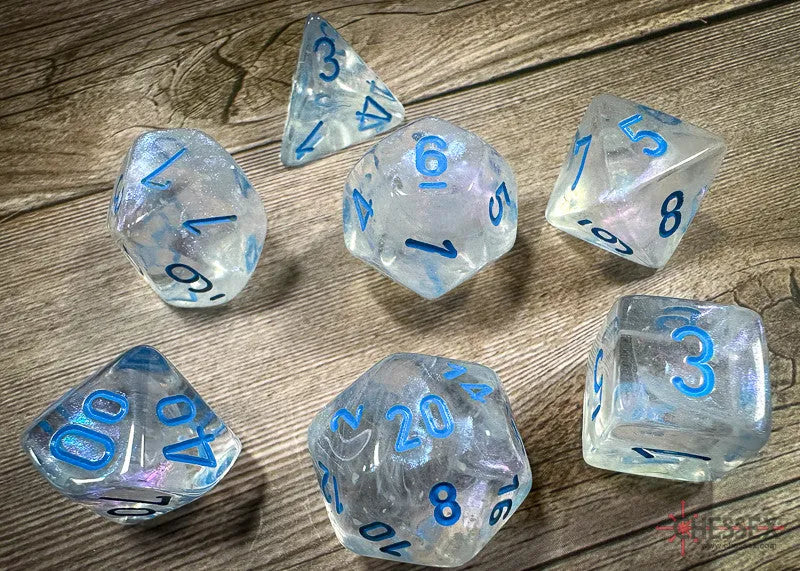 VR-108820 Chessex D7-Die Set Borealis Polyhedral Icicle/light blue Luminary 7-Die Set - Chessex - Titan Pop Culture