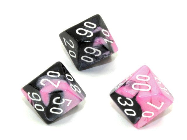 VR-109988 Chessex Tens 10 Dice Gemini Polyhedral Black-Pink/white Tens 10 - Chessex - Titan Pop Culture