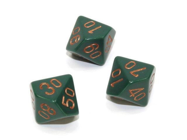 VR-110137 Chessex Tens 10 Dice Opaque Polyhedral Dusty Green/copper Tens 10 - Chessex - Titan Pop Culture