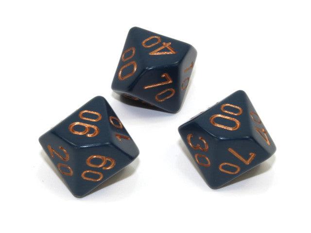 VR-110140 Chessex Tens 10 Dice Opaque Polyhedral Dusty Blue/copper Tens 10 - Chessex - Titan Pop Culture