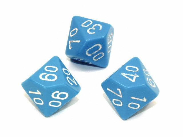 VR-110327 Chessex Tens 10 Dice Opaque Polyhedral Light Blue/white Tens 10 - Chessex - Titan Pop Culture