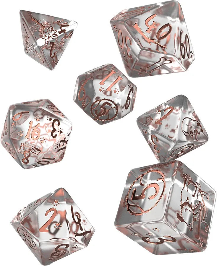 D7-Die Set Dice Dogs Dice Set Bubbles (7 Dice in Display)