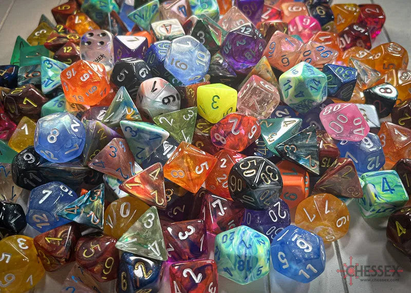 VR-111360 Chessex 200 Individual Polyhedral Discontinued & Lab Dice Sale Bag - Chessex - Titan Pop Culture