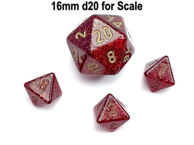 VR-111415 Chessex D8 Dice Glitter Mini-Polyhedral Ruby/gold d8 - Chessex - Titan Pop Culture