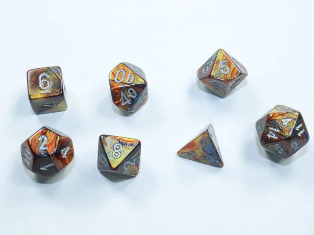 VR-111444 Chessex D7-Die Set Lustrous Mini-Polyhedral Gold/silver - Chessex - Titan Pop Culture