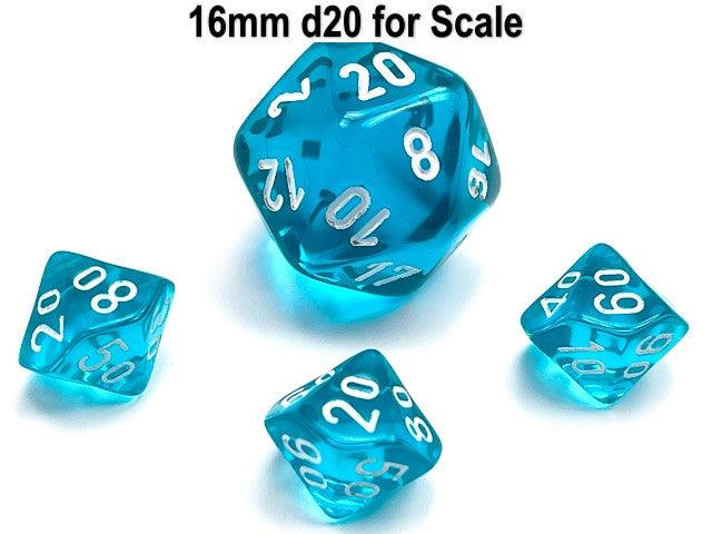 VR-111591 Chessex Tens 10 Dice Translucent Mini-Polyhedral Teal/white Tens 10 - Chessex - Titan Pop Culture