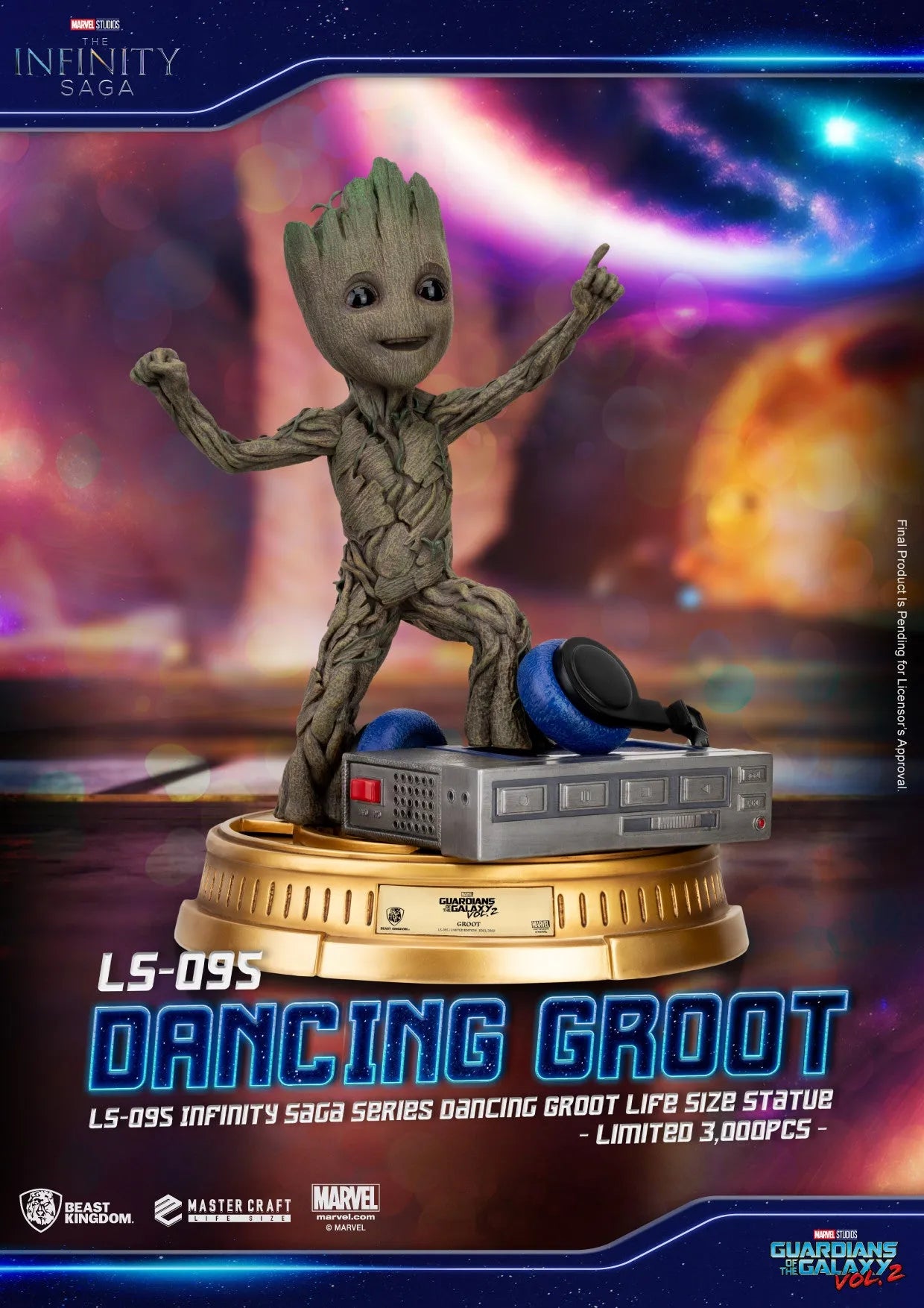 Beast Kingdom Life Size Marvel Infinity Saga Series Dancing King Groot Statue