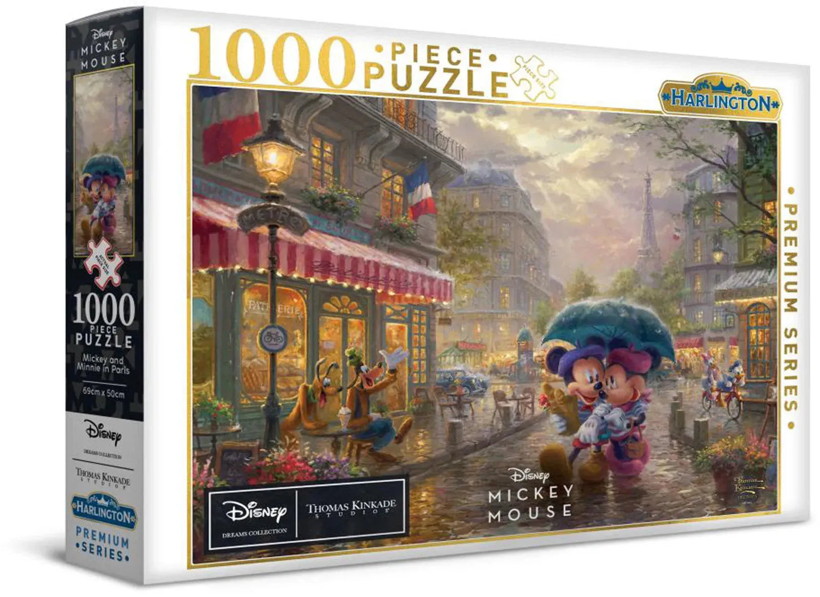 VR-118247 Harlington Thomas Kinkade PQ - Disney - Mickey and Minnie in Paris 1000 Piece Puzzle - Harlington - Titan Pop Culture