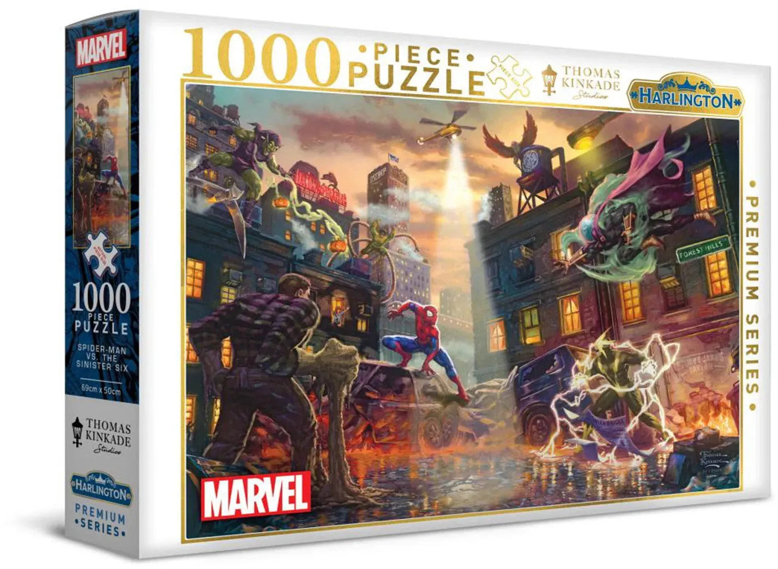 VR-118257 Harlington Thomas Kinkade PQ - Marvel - Spider-Man vs The Sinister Six 1000 Piece Puzzle - Harlington - Titan Pop Culture