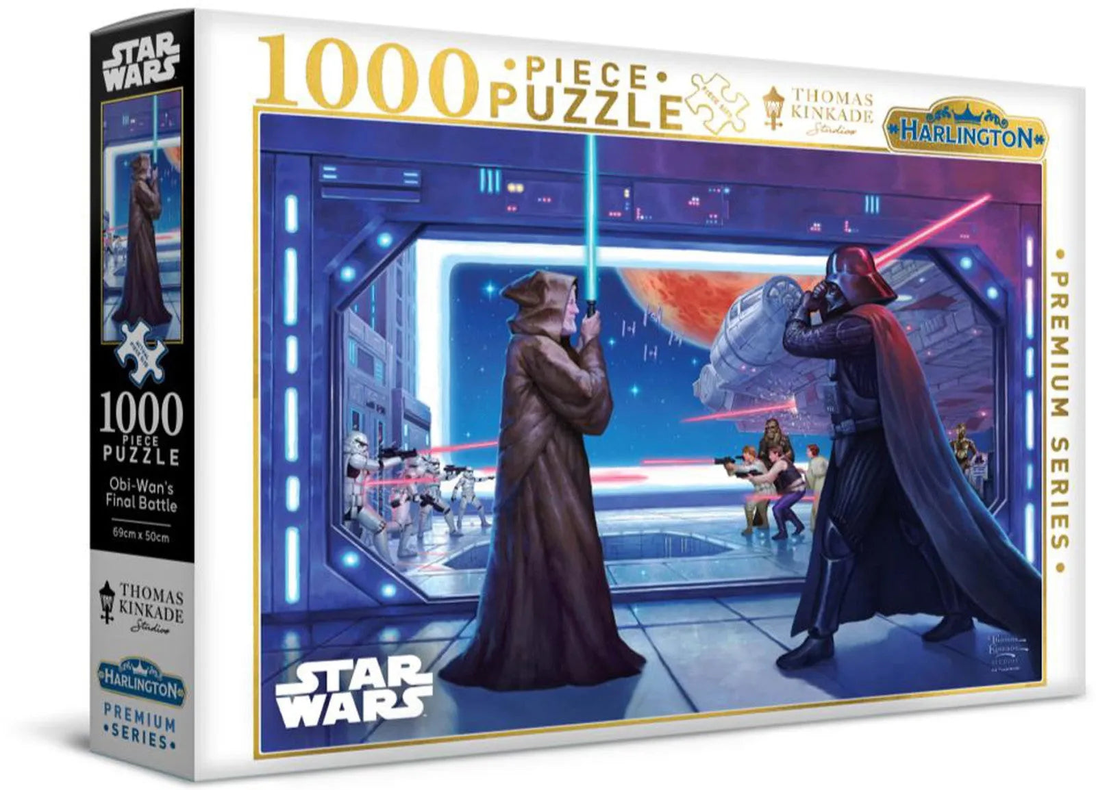 VR-118261 Harlington Thomas Kinkade PQ - Star Wars - Obi-Wan's Final Battle 1000 Piece Puzzle - Harlington - Titan Pop Culture