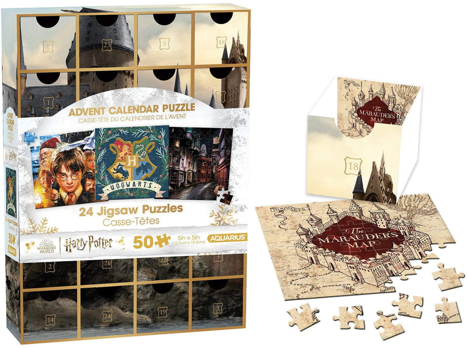 VR-119004 Aquarius Puzzle Harry Potter Advent Calendar Puzzle (24 Jigsaw Puzzles / 50 Pieces Each) - Aquarius - Titan Pop Culture