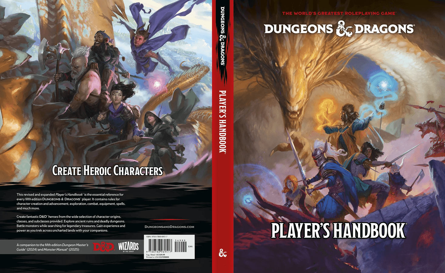 VR-119831 D&D Dungeons & Dragons Players Handbook Hardcover (2024) - Wizards of the Coast - Titan Pop Culture