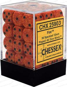 VR-26883 Chessex D6 Speckled 12mm d6 Fire Dice Block (36 dice) - Chessex - Titan Pop Culture