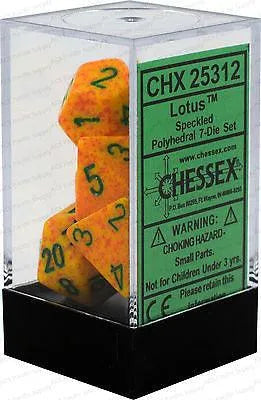 VR-27054 D7-Die Set Dice Speckled Polyhedral Lotus (7 Dice in Display) - Chessex - Titan Pop Culture