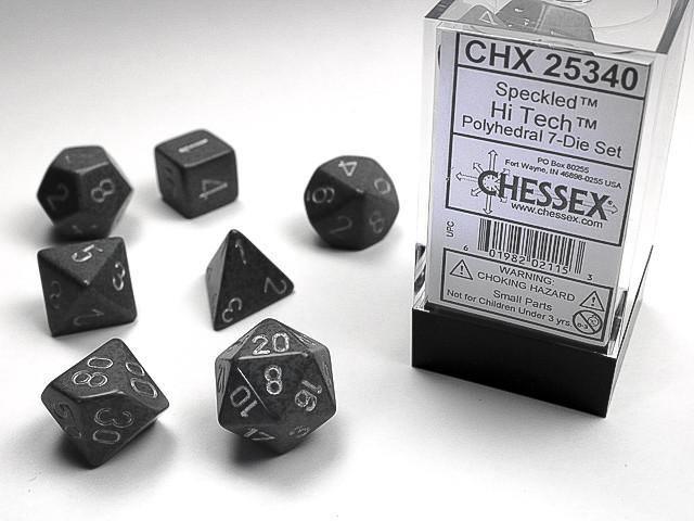 VR-27063 D7-Die Set Dice Speckled Polyhedral Hi-Tech (7 Dice in Display) - Chessex - Titan Pop Culture