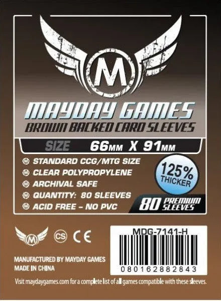 mayday card game sleeves Mayday Card Game Sleeves Brown Backed 66x91mm