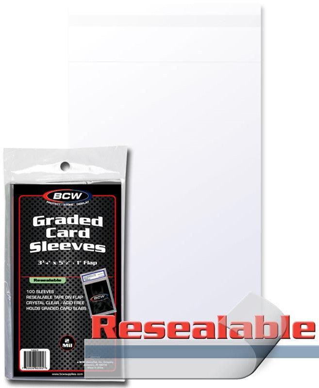 VR-38900 BCW Graded Card Sleeves Resealable (3" 3/4 x 5" 1/2) (100 Sleeves Per Pack) - BCW - Titan Pop Culture